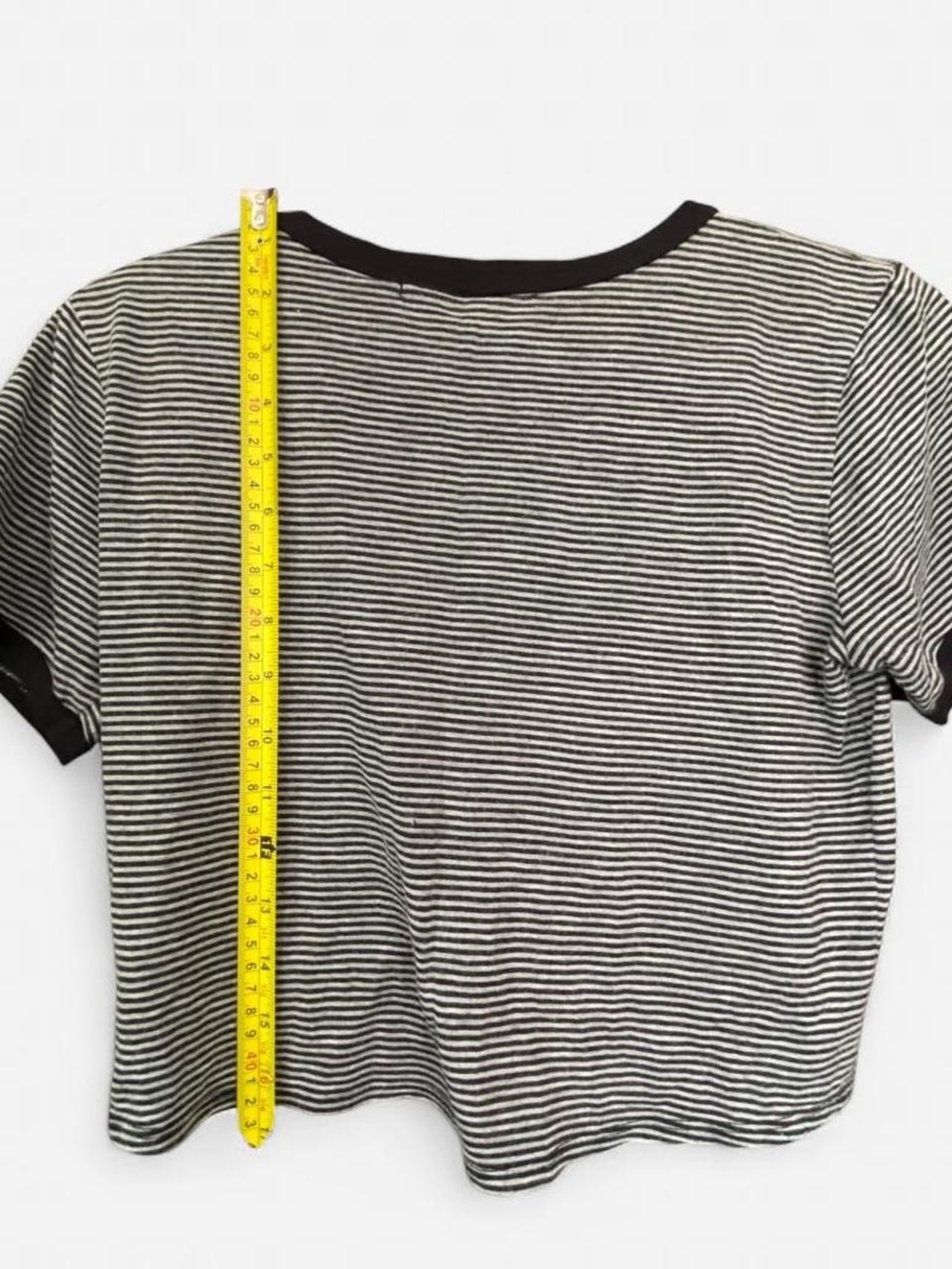 Y2K Striped Crop Top Live by the Sun Love by the Moon Ringer Tee Tumblr Boho Emo - Picture 7 of 8